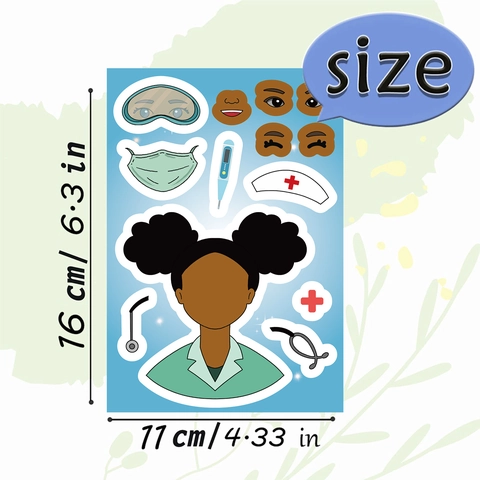 DIY Krankenschwester Gesichtswechsel Aufkleber Cartoon Medizinische Thema Wasserdichte PVC Aufkleber Für Kinder Handwerk Geschenk