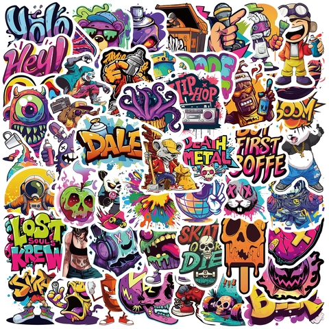 Adesivi Graffiti di Strada Decalcomanie in Vinile Impermeabili per Bottiglie d'Acqua Laptop Skateboard Casco Adesivi Decorativi