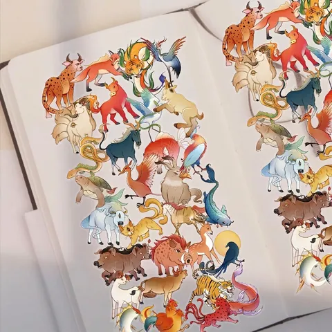 Adesivi PET Creature Mitiche del Classico dei Monti e dei Mari Impermeabili Trasparenti DIY Decalcomanie per Diario