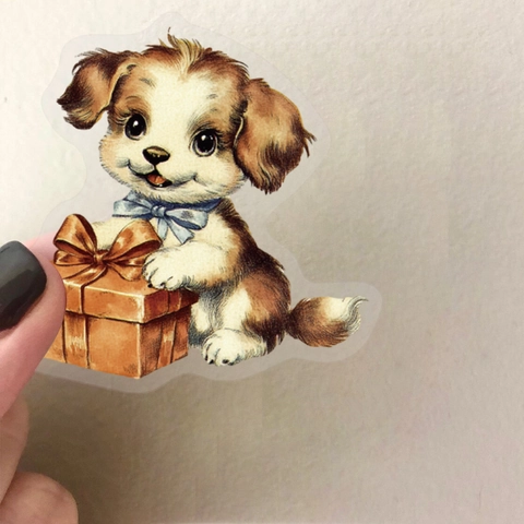 Vintage Amerikaanse Stijl Puppy PET Stickers Waterdicht Cartoon Hond Decals Voor Scrapbooking Laptop Koffer Helm DIY Decor