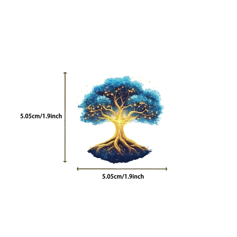 Adesivi in PET Impermeabili Albero Magico per Scrapbooking Taccuino Laptop Chitarra Decorazione Simpatici Adesivi Trasparenti Estetici Foresta Fantastica