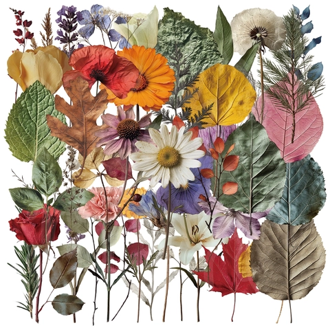 50 Stück Vintage Botanische Pflanzen Blumen Exemplar Transparente PET Aufkleber Wasserdicht DIY Scrapbooking Dekoratives Material