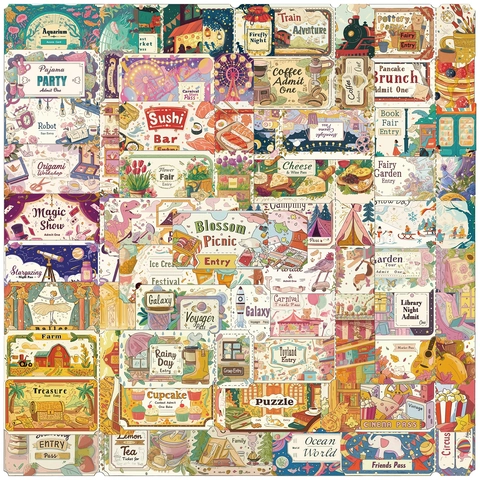 Dream Ticket Adesivi Illustrazione Vintage Impermeabile PVC Carta Decalcomanie per Scrapbooking Diario Decorazione Regalo