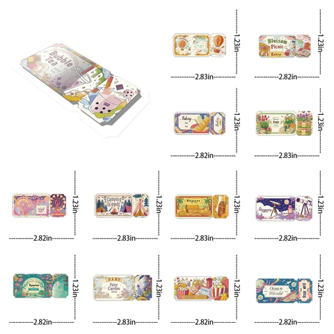 Dream Ticket Adesivi Illustrazione Vintage Impermeabile PVC Carta Decalcomanie per Scrapbooking Diario Decorazione Regalo