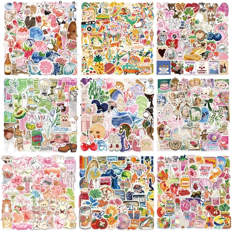 Aquarell Paradies Graffiti Adesivi Impermeabile PVC DIY Decorativi Decals Per Bottiglia D'acqua Custodia Telefono Laptop Chitarra Artistica Scrapbooking Cancelleria