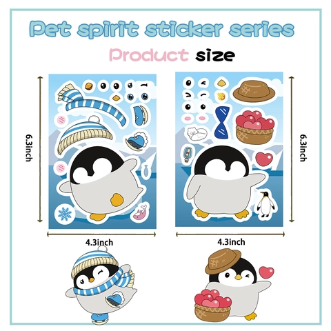 DIY Cartoon Pinguin Gesichtswechsel Puzzle Aufkleber Für Kinder Pädagogische Schreibwaren Dekorative Mix Und Match Tiere Aufkleber