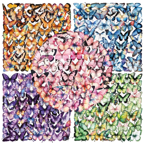 Schmetterling Aufkleber Für Journaling Scrapbooking PET Wasserdicht Natur Retro Schmetterling Aufkleber Für Bastelarbeiten