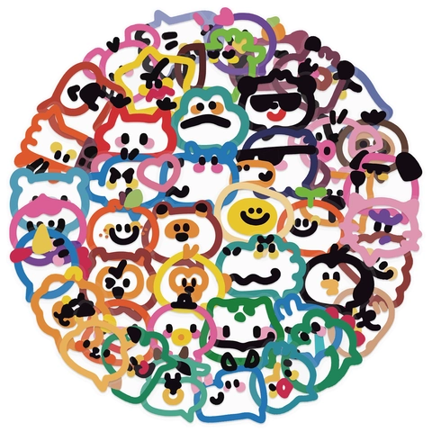 Simpatici Adesivi per Animali dei Cartoni Animati Impermeabili PET Trasparenti per Fai da Te Journal Scrapbooking Laptop Custodia