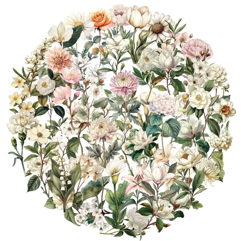 Adesivi in PET Floreali Vintage Confezione Trasparente Impermeabile Botanico Adesivi Decorativi per Journal Scrapbooking DIY