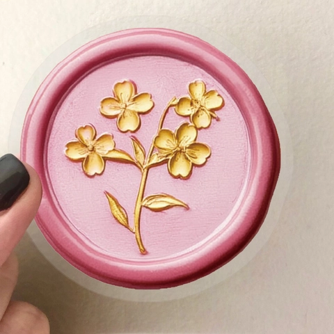 Confezione Adesivi PET Stile Sigillo Ceralacca Vintage Impermeabile Rilievo 3D Fiori Stelle Decalcomanie Decorative Per Journaling Scrapbook