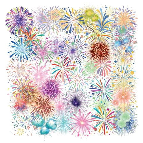 Prächtige Feuerwerk Transparente PET Aufkleber Bunte Dekorative Aufkleber Für Scrapbooking Journaling DIY Handwerk Laptop Kühlschrank