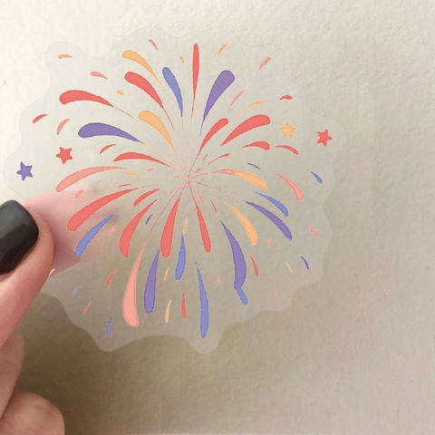 Autocollants Feux d'Artifice en PET Transparents Imperméables Aquarelle Multicolore Décalcomanies Pour Scrapbooking