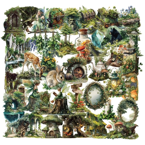 Adesivi Decorativi in PET Impermeabile Secret Forest Per Progetti Fai Da Te Telefono Chitarra Valigia Diario Decorazione