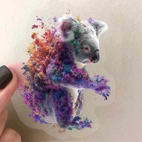 Aquarell Deformierte Tier Transparente PET Sticker Für Laptop Gitarre Gepäck DIY Künstlerische Scrapbook Dekorative Aufkleber