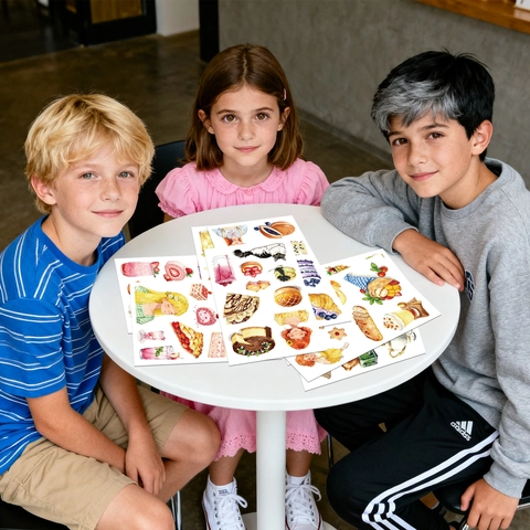 Adesivi Acquerello Dolci Pastorali Francesi Estetici Ragazza Gatto Adesivi Decorativi per Scrapbooking Fai Da Te Diario