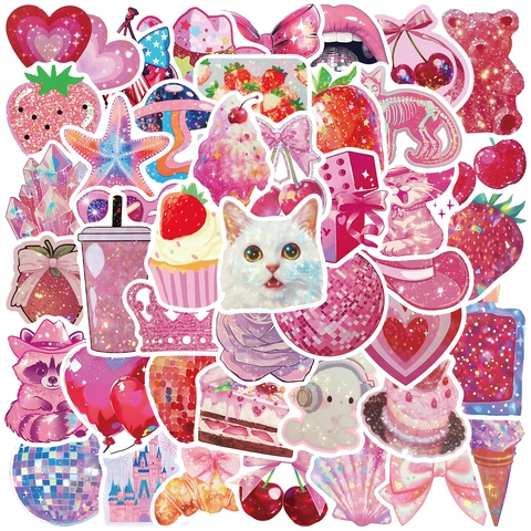Autocollants Graffiti Rose Esthétiques Autocollants en PVC Imperméables pour Ordinateur Portable Skateboard Guitare Scrapbooking Décoration DIY