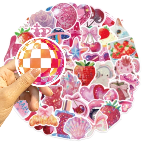 Autocollants Graffiti Rose Esthétiques Autocollants en PVC Imperméables pour Ordinateur Portable Skateboard Guitare Scrapbooking Décoration DIY