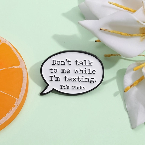 Funny Speech Bubble Enamel Pin Rude Texting Lettering Alloy Brooch Badge For Clothes Bags Hats Women Men Jewelry Gift