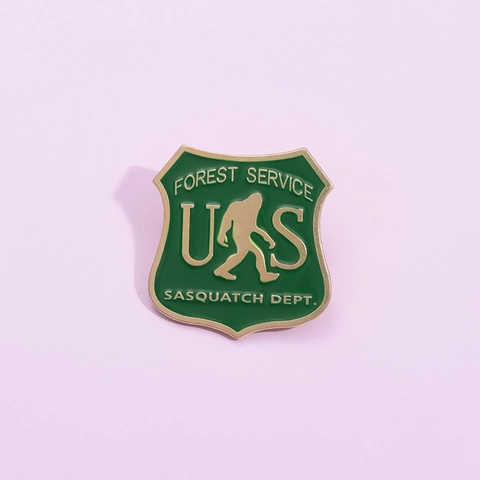 Cartoon Bigfoot Sasquatch Enamel Pin Forest Service Sasquatch Dept Badge Shield Brooch Alloy Funny Jewelry For Backpack