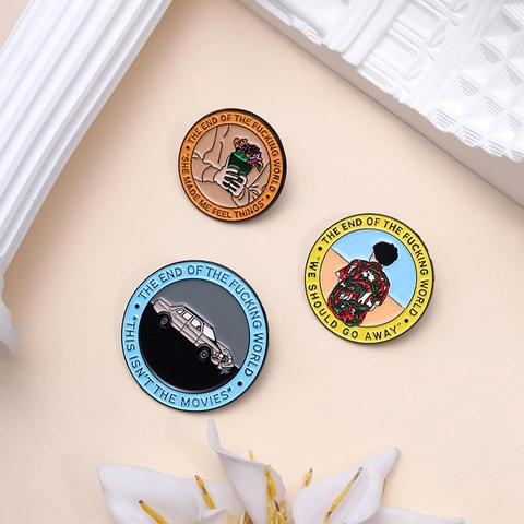 TV-Show-Themen-Runde Emaille-Pin-Set Zinklegierung Brosche Für Kleidung Rucksack Cartoon-Illustration Revers-Abzeichen-Zubehör