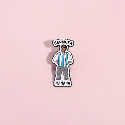 Pin de Esmalte Hermosa Manana Broche de Personaje de Dibujos Animados Aleación de Zinc Pintado Camisa a Rayas Insignia Accesorios Ropa