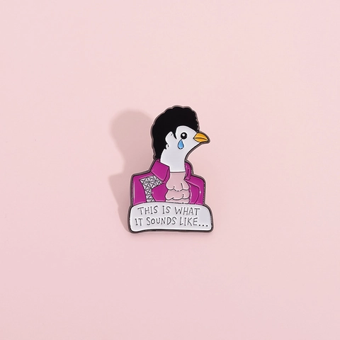 Spilla Smaltata Omaggio a Prince Testi When Doves Cry Abito Viola Piccione Uccello Spilla Lega di Zinco Distintivo Gioielli Moda
