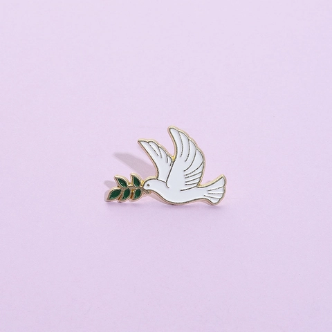 Broche de Paloma de la Paz Creativo de Dibujos Animados Con Rama de Olivo Esmalte Aleación Pin para Ropa Unisex Bolso Accesorios