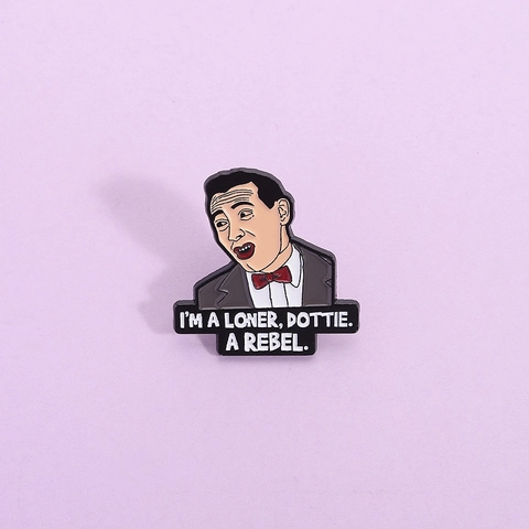 Cartoon Character Enamel Pin Brooch I'm A Loner Dottie A Rebel Quote Alloy Metal Badge For Clothes Backpack Accessories