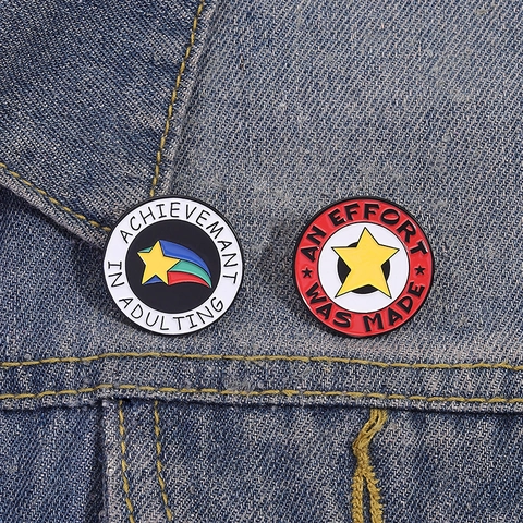 Lustige Emaille Brosche Pin Achievement In Adulting An Effort Was Made Sarkastisches Abzeichen Zinklegierung Cartoon Pin Für Taschen Kleidung