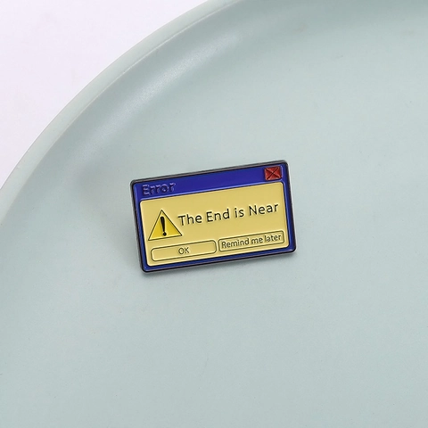 Creative Computer Error Message Dialog Enamel Brooch Personalized Letter Badge Funny Metal Pin Accessory For Clothing Bag