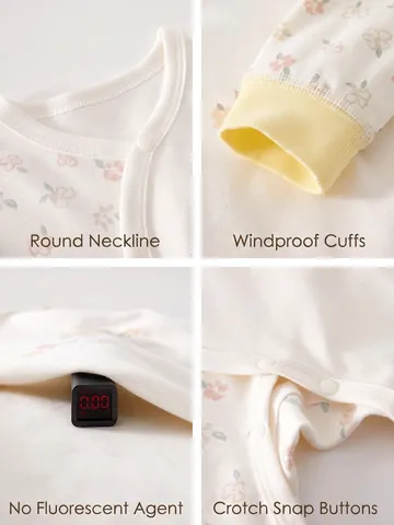 Body Neonato in Pura Cotone a Maniche Lunghe Stile Kimono Laccio Laterale Classe A Traspirante Stampato Pagliaccetto