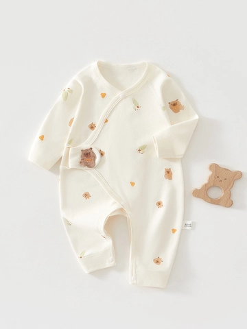 Mameluco de Algodón para Recién Nacido sin Costuras Manga Larga Traje Mariposa Estilo Kimono para Bebés Ropa de Dormir