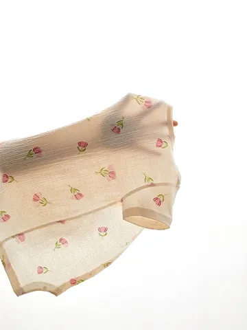 Pasgeboren Baby Korte Mouw Kruippakje Zomer Dun Ademend Katoen Elastaan Crepe Bloemenprint Jumpsuit Eendelig Kleinkind Outfits