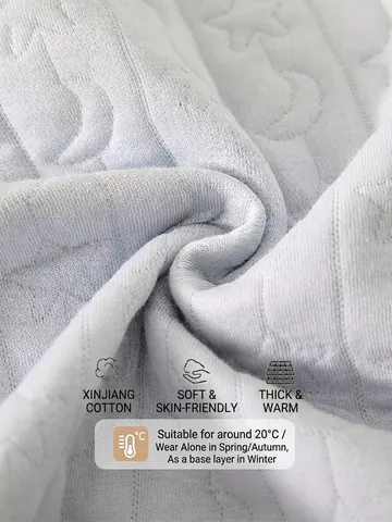 Tutina Trapuntata Calda per Neonato in Cotone con Ricamo Stelle e Luna Tuta a Maniche Lunghe Termica Autunno Inverno Abbigliamento Spesso