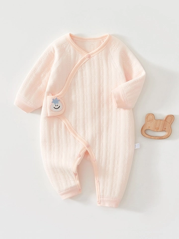 Neugeborenes Baby Warm Gesteppt Strampler Langarm Baumwolle Wattierter Jumpsuit Für 0-3 Monate Säugling Schmetterlingsstil Verdickt Schlafanzug