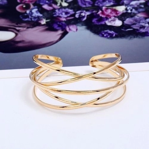 Retro Eisen Galvanisiert Mehrlagig Geometrische Linie Ausgeschnitten Offene Manschette Armreif Für Damen Punk Individuell Mehrfarbig Metallischer Statement Armreif Schmuck Geschenk