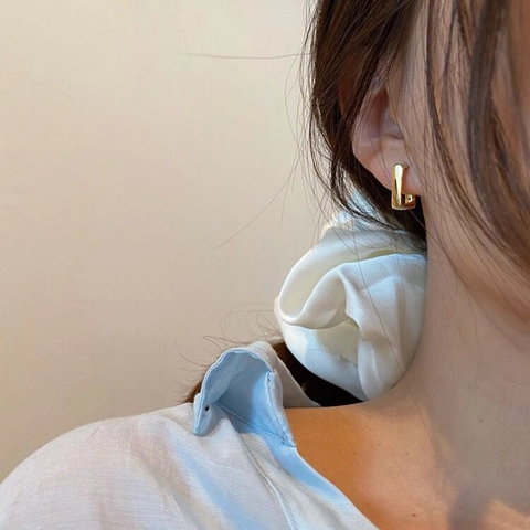 Boucles d'Oreilles Clous Géométriques Minimalistes Alliage Électroplaqué Or Argent Rectangle Boucles d'Oreilles pour Femmes Quotidien Bureau