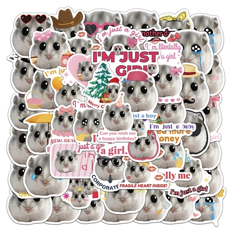 Funny Hamster Meme Stickers PVC Waterproof Matte Graffiti Decals For Laptop Luggage Fridge DIY Cute Cartoon Animal Stickers Pack