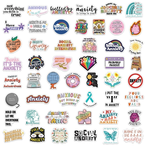 Geestelijke Gezondheid Bewustzijn Stickers Esthetische Angst Herstel Slogans Waterdichte Vinyl Decals Voor Laptop Telefoon Fles