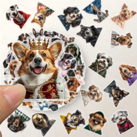 Lustige Personifizierte Hundekopf PET Aufkleber Wasserdichte Transparente Dekorative Abziehbilder Für Wasserflasche Laptop Handy Tagebuch DIY Basteln