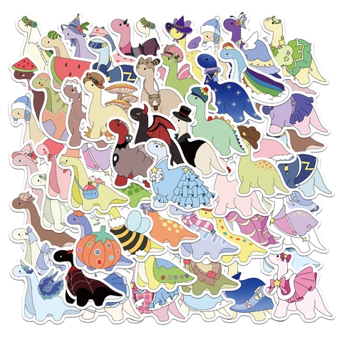 Cute Cartoon Dinosaur Stickers Waterproof PVC Decals For Kids DIY Laptop Scrapbook Luggage Reward Stickers Stationery