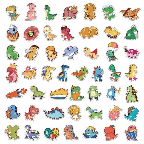 Süße Cartoon Dinosaurier Wasserdichte PVC Aufkleber Für Kinder DIY Sammelalbum Laptop Schreibwaren Dekorative Matte Druck Aufkleber
