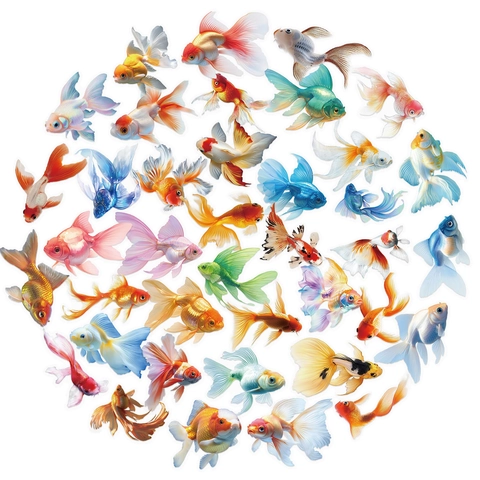Wasserdichte PET Goldfisch Aufkleber Für Scrapbooking DIY Journaling Ästhetische Transparente Fisch Schreibwaren Deko Aufkleber