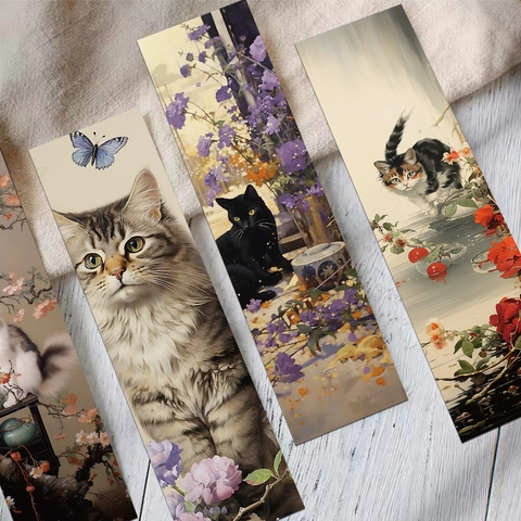 Vintage Japanisch Katze Papier Lesezeichen Set Künstlerische Illustration Lesezeichen Karten Für Schreibwaren Studenten Geschenk