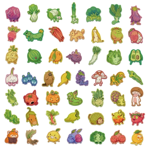 Adesivi Impermeabili in PVC Cartoni Animati Frutta Verdura Animale per Bambini Scrapbooking Cancelleria Bottiglia d'Acqua Laptop Bagaglio