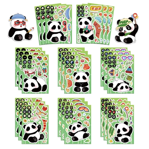 Süße Panda DIY Aufkleber Wasserdichte Cartoon Tier Decals Für Scrapbooking Journaling Kinder Hand Account Dekorative Aufkleber