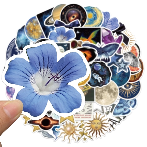 Adesivi Universo Stellato Impermeabili Estetici Galassia Pianeta Luna Astronauta Decalcomanie per Laptop Scrapbooking Fai da Te Decorazione