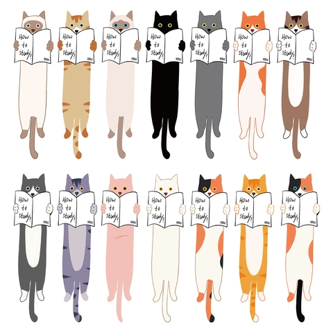 Creative Cartoon Cat Paper Bookmarks For Students Reading Page Markers Cute Animal Illustration Bookmarks Gift For Book Lovers