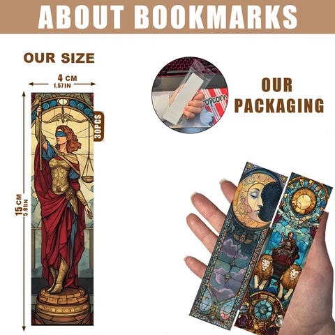 Vintage Buntglaskunst Tarot Lesezeichen Fantasy Charaktere Mittelalterlicher Stil Papier Lesezeichen Für Buch Lesematerial