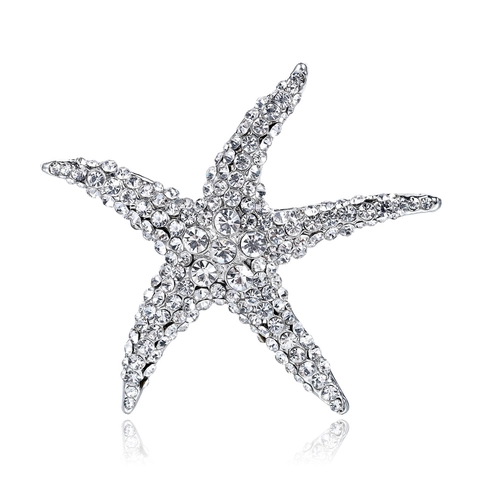 Luxe Legering Strass Zeester Brosche Pin Voor Vrouwen Fonkelende Zeester Corsage Pin Voor Kleding Tassen Sieraden